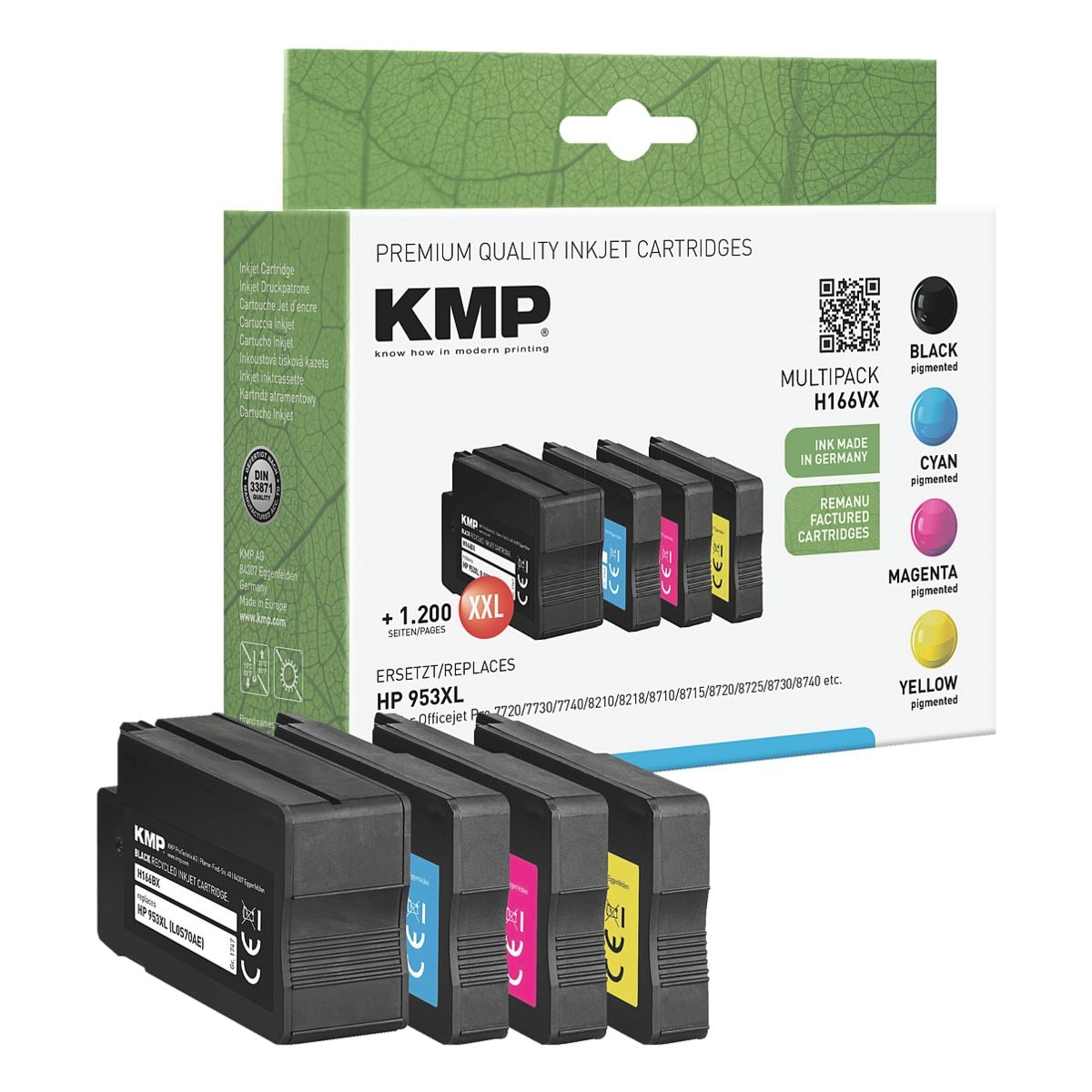 KMP Tintenpatronen-Set ersetzt HP »L0S70AE, F6U16AE, F6U17AE, F6U18AE« Nr. 953XL