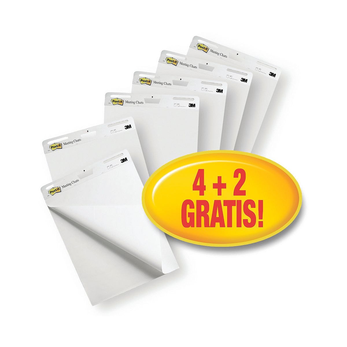Post-It »Meeting Chart« Haftnotiz und Flipchartblock 4+2 Gratis Vorteilspack