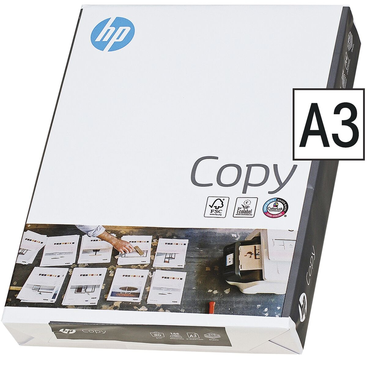 Kopierpapier A3 HP Copy - 500 Blatt gesamt, 80g/qm