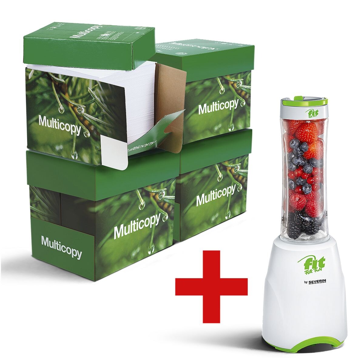 4x Multifunktionspapier A4 - 10000 Blatt gesamt, 80 g/m² inkl. Smoothie-Mixer »Mix & Go SM-3735«