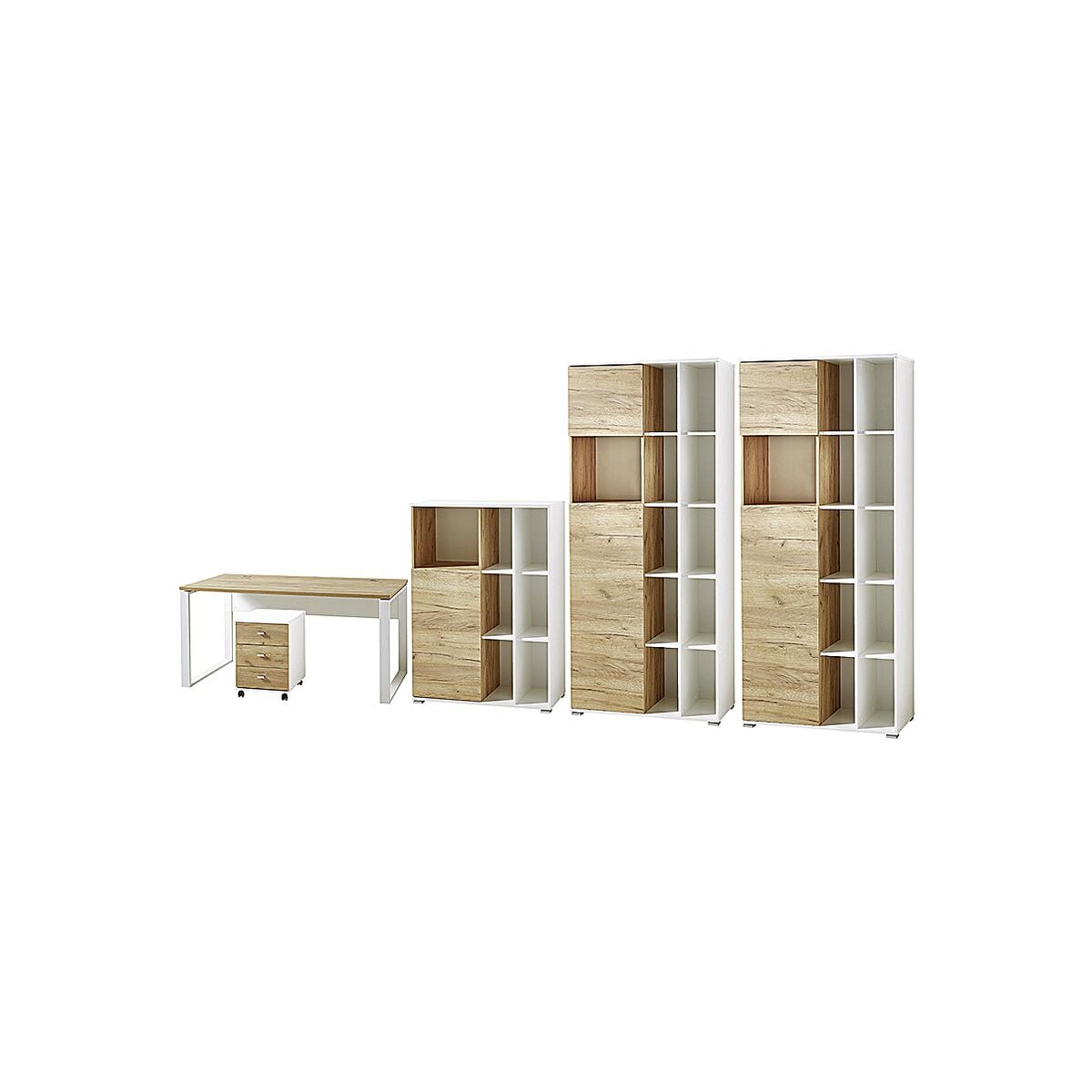 Germania-Werke Mbel-Set Lioni 5-teilig, Schreibtisch, Rollcontainer, 3 OH und 2x 5 OH Schrank