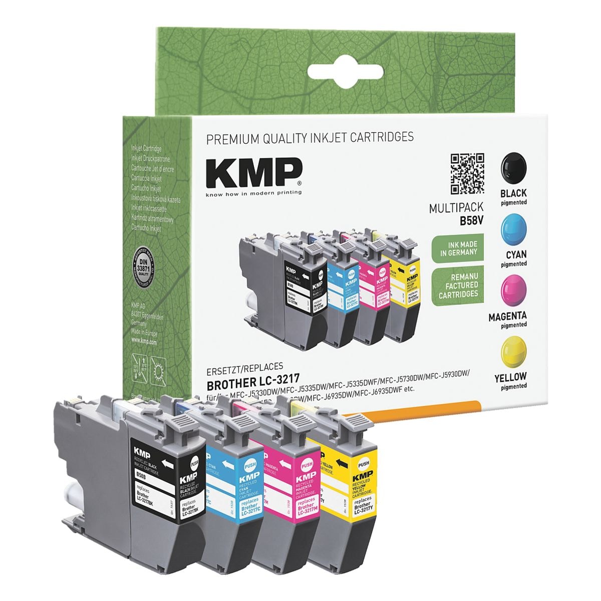 KMP Tintenpatronen-Set ersetzt Brother LC-3217VALDR