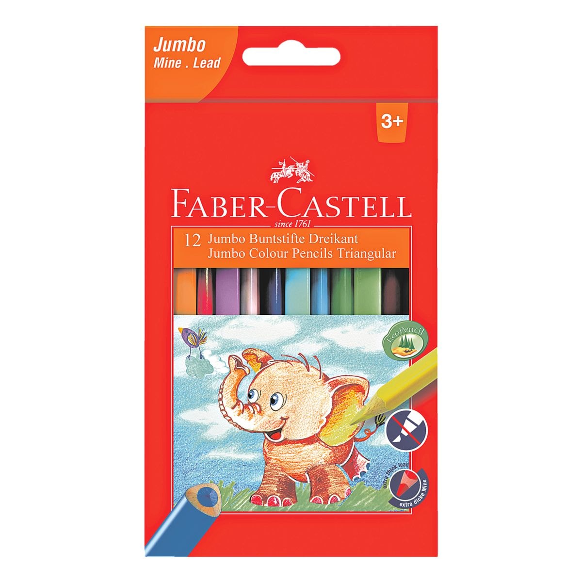 Faber-Castell (Schule) 12er-Pack Buntstifte »Jumbo Dreikant«