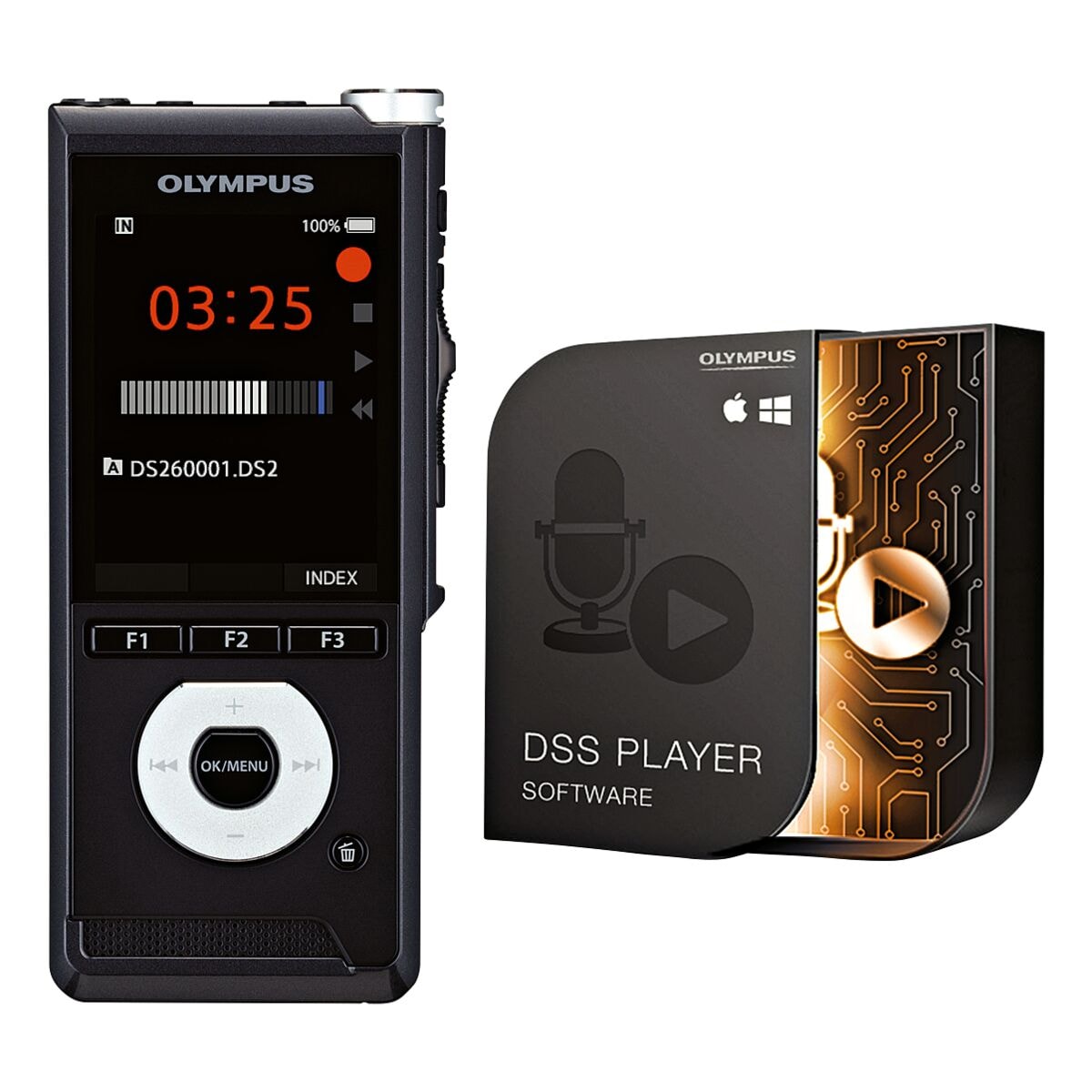Olympus Digitales Diktiergert DS-2600 mit Playerlizenz