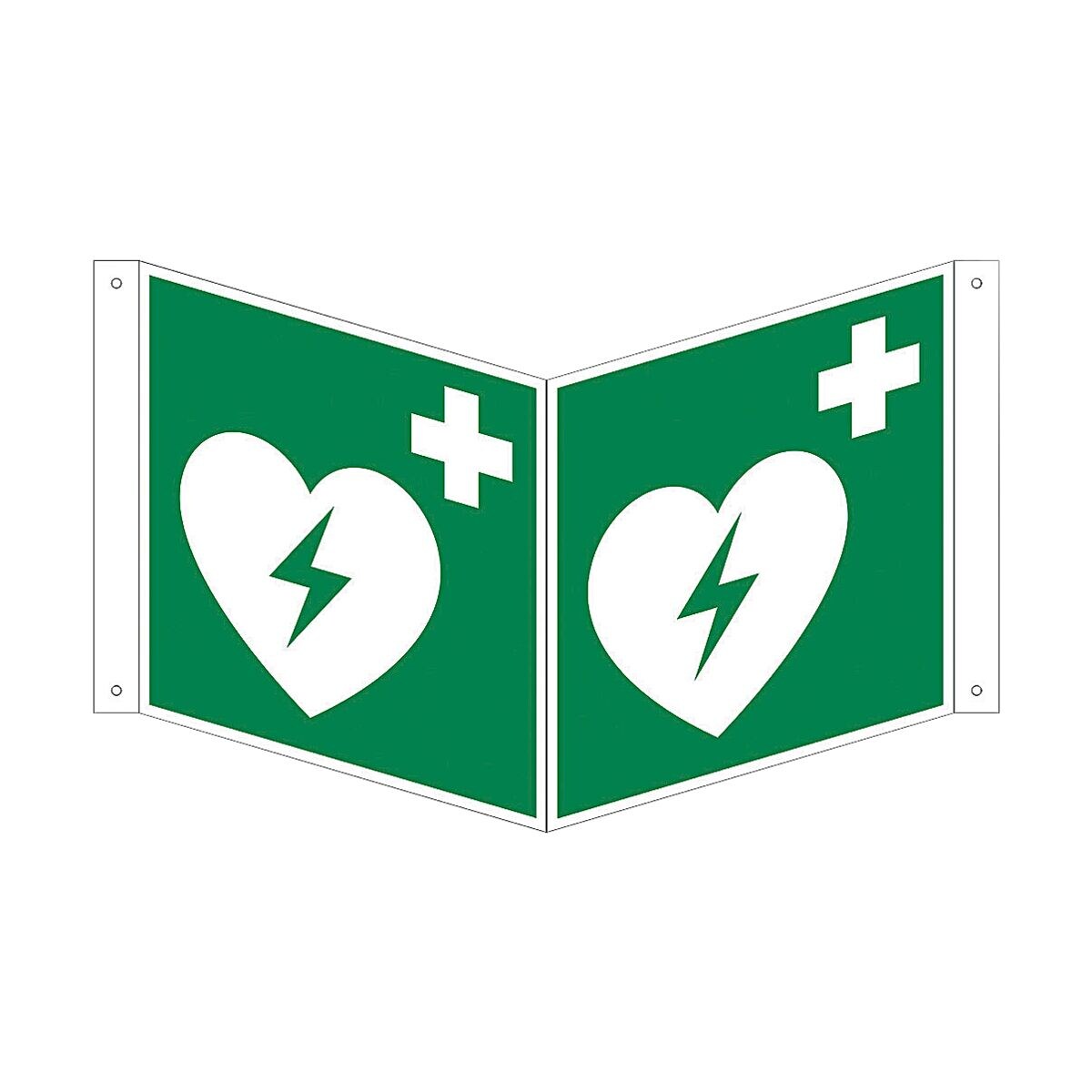 Marahrens Sicherheitskennzeichen »Automatisierter externer Defibrillator [E010]« Nasenschild 15 x 0,1 x 15 cm