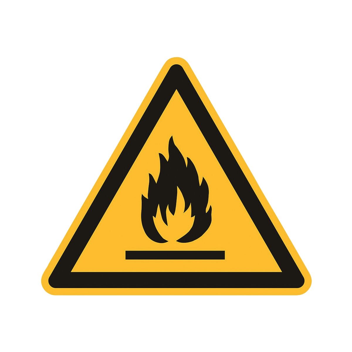 Sicherheitskennzeichen Warnung vor feuergefhrlichen Stoffen [W021] 20 x 20 cm