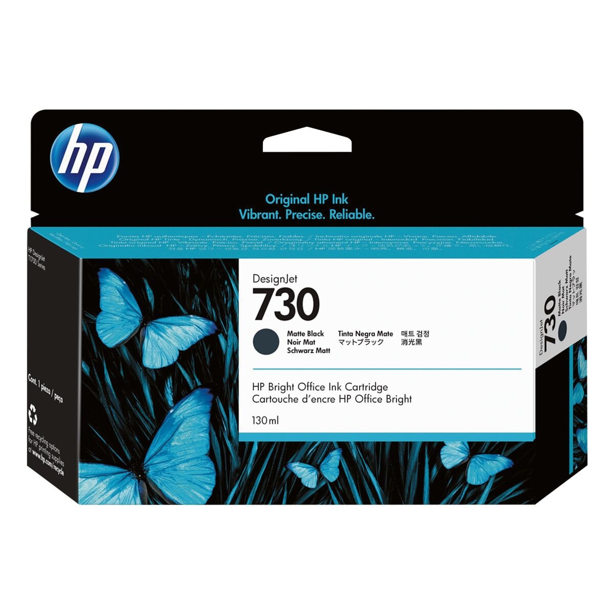 HP Tintenpatrone HP 730, schwarz matt - P2V65A