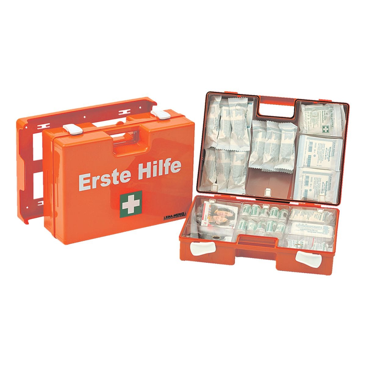 LEINA-WERKE Erste-Hilfe-Koffer SAN mit 2-farb. Druck - berarbeitete DIN 13169