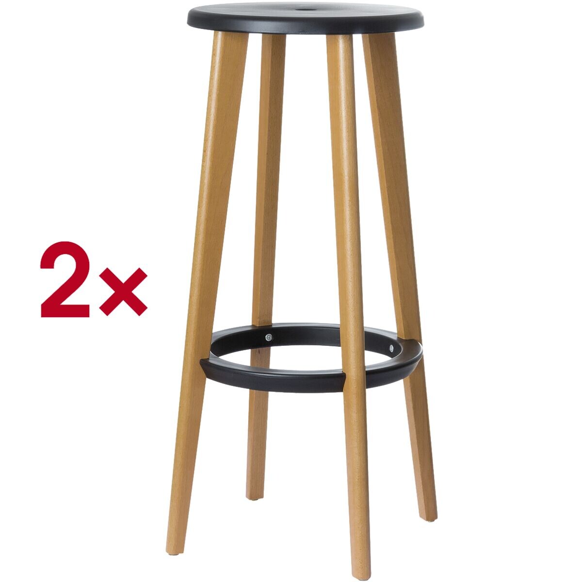 meet 2er-Pack Barhocker »Woody«