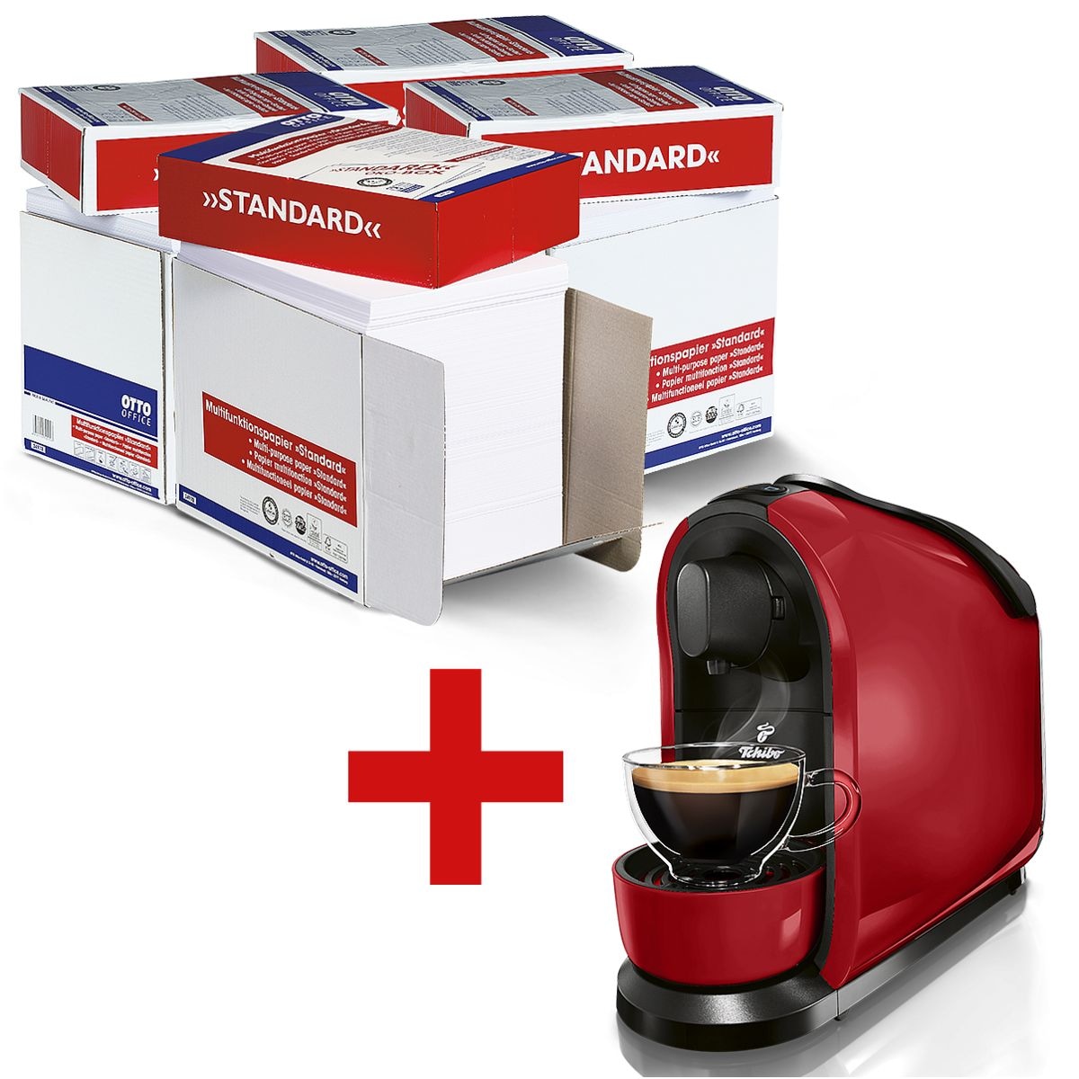 4x Öko-Box Multifunktionspapier OTTO Office Standard inkl. Tchibo Kaffeekaspelmaschine »Caffissimo PURE«