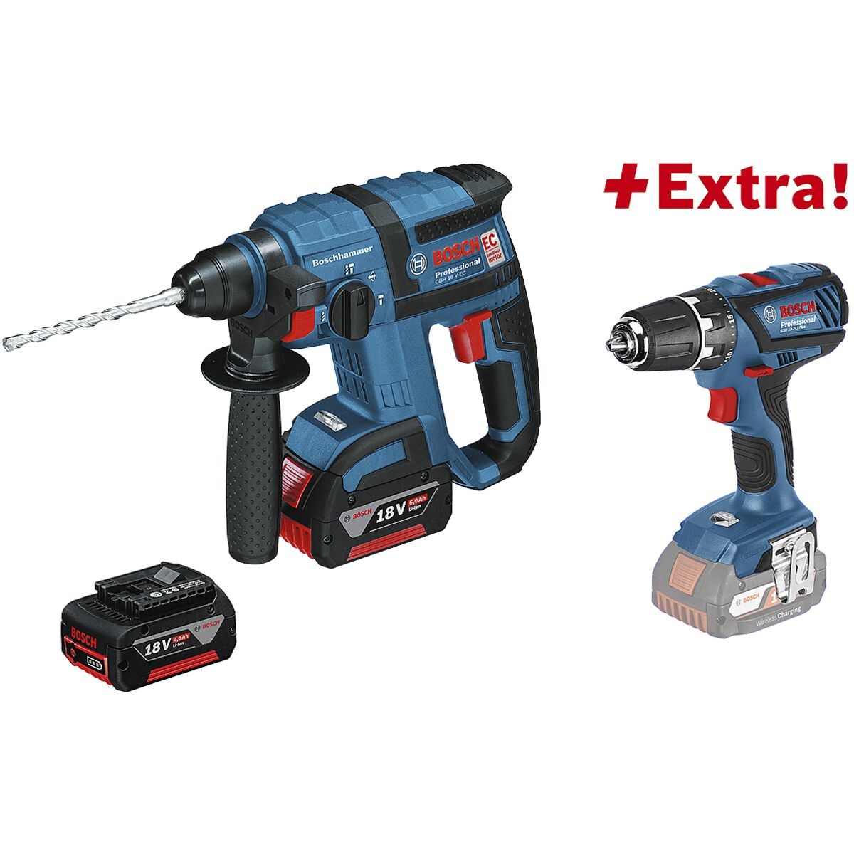 BOSCH Akku-Bohrhammer »GBH 18 V-EC« + Akku-Bohrschrauber »GSR 18-2-LI Plus Professional«