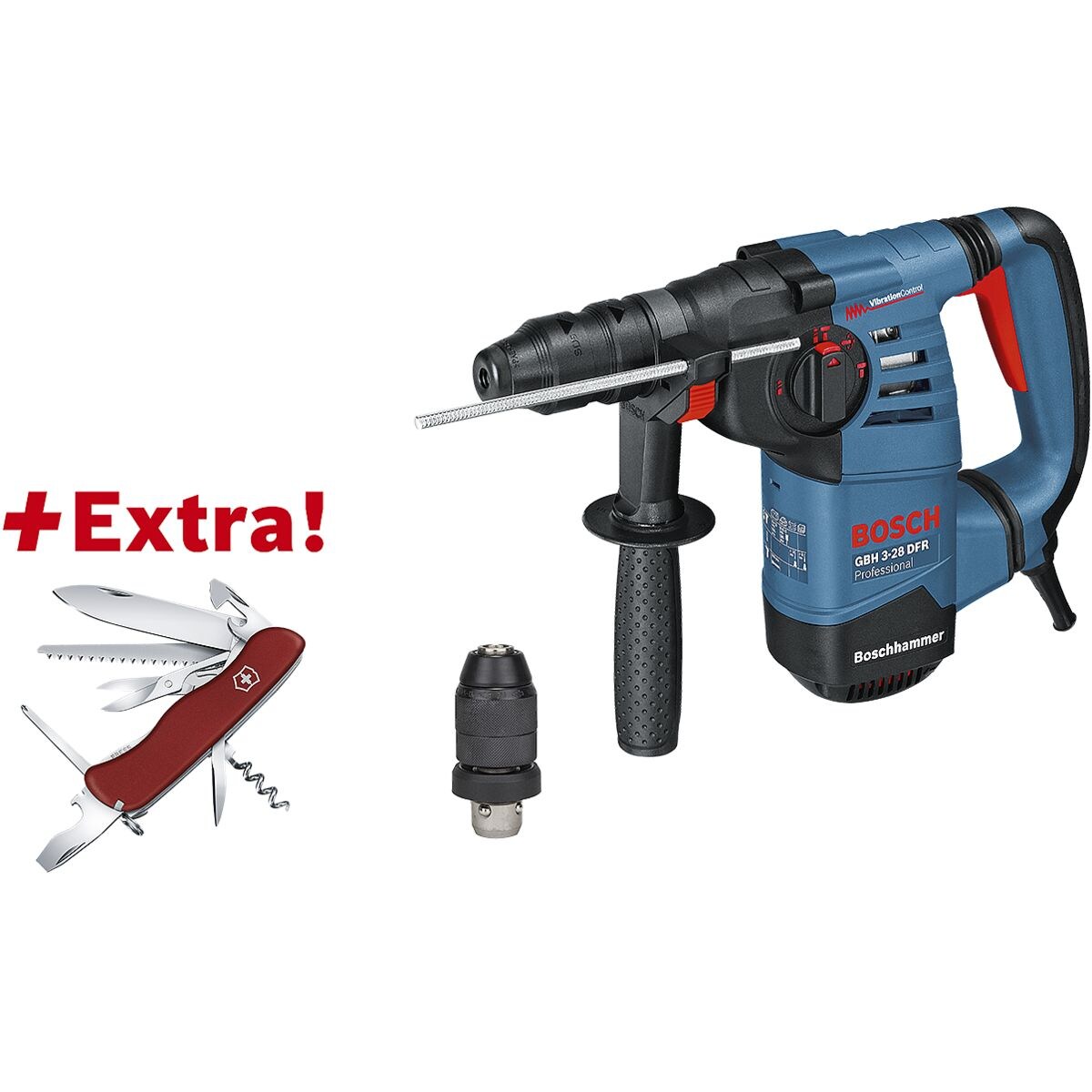 BOSCH Bohrhammer mit SDS plus »GBH 3-28 DFR« + Klappmesser »Victorinox«