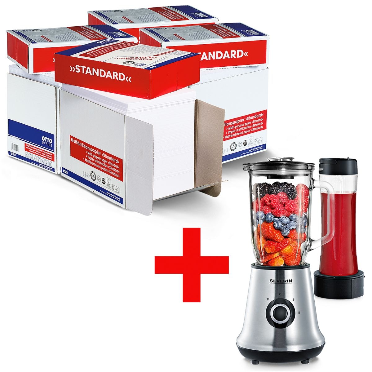4x Öko-Box Multifunktionspapier A4 OTTO Office Standard - 10000 Blatt gesamt inkl. Multimixer+Smoothie Mix&Go »SM 3737«