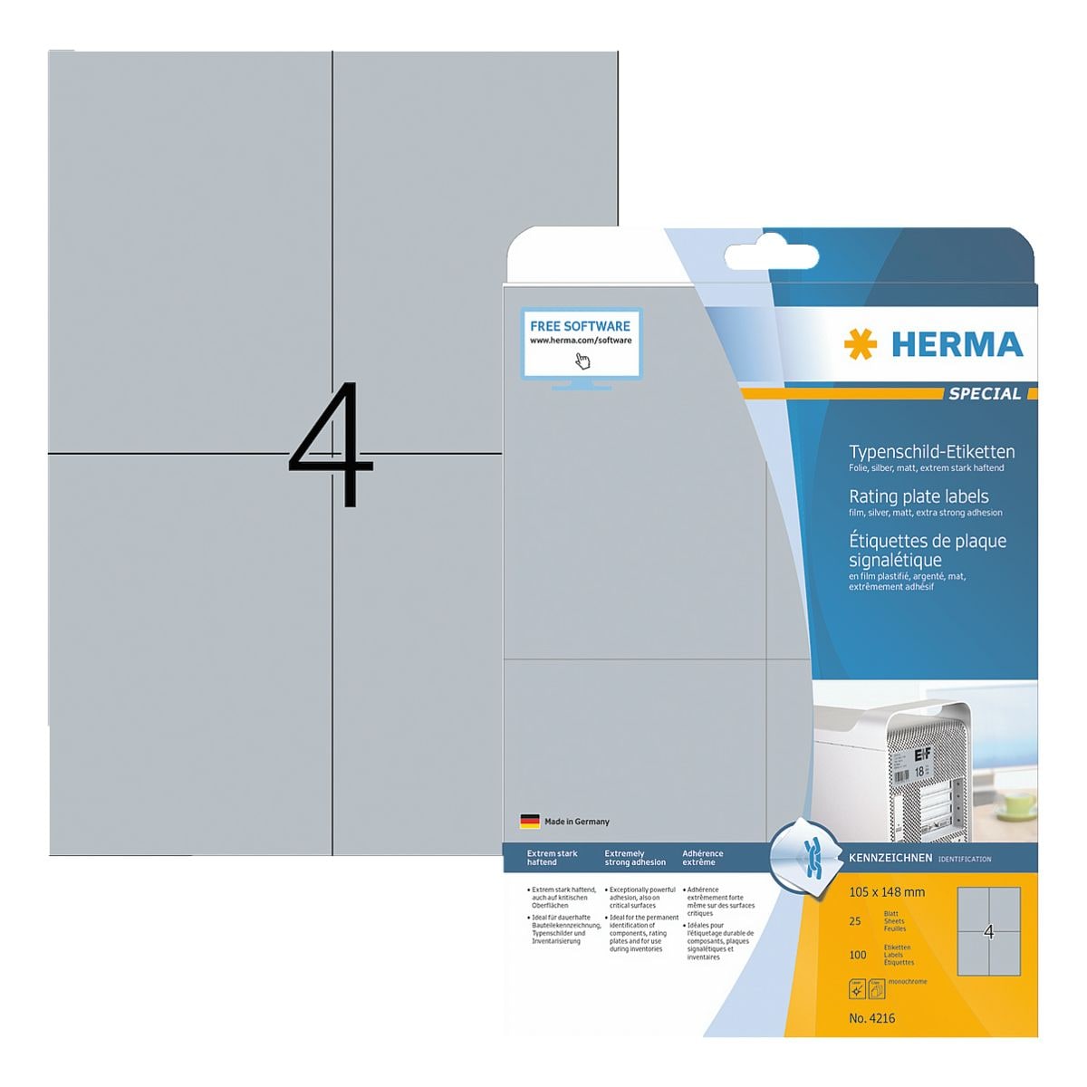 Herma 100er-Pack Typenschild-Etiketten 4216