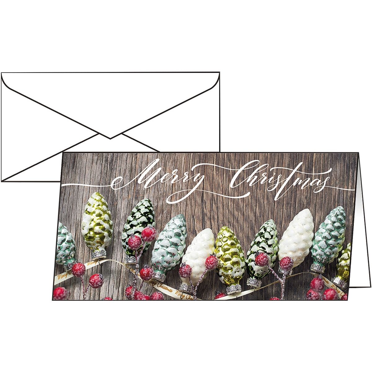 Weihnachtskarte SIGEL Christmas Garland, DIN lang, mit Umschlag, 25 Stück