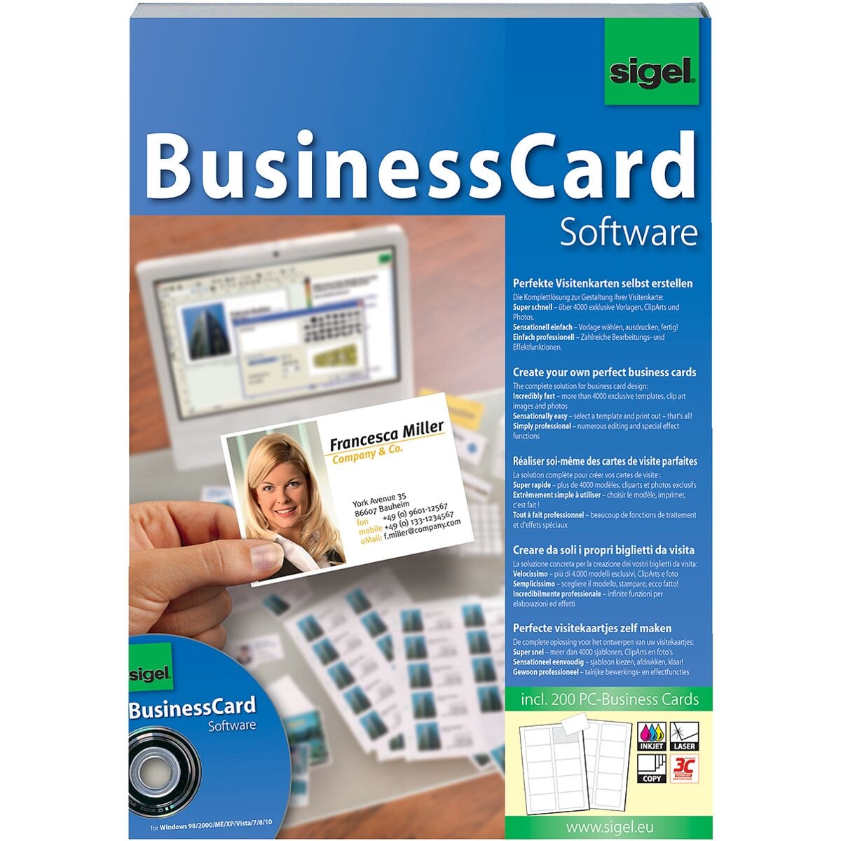 Sigel Gestaltungs-Software fr Visitenkarten BusinessCard SW670