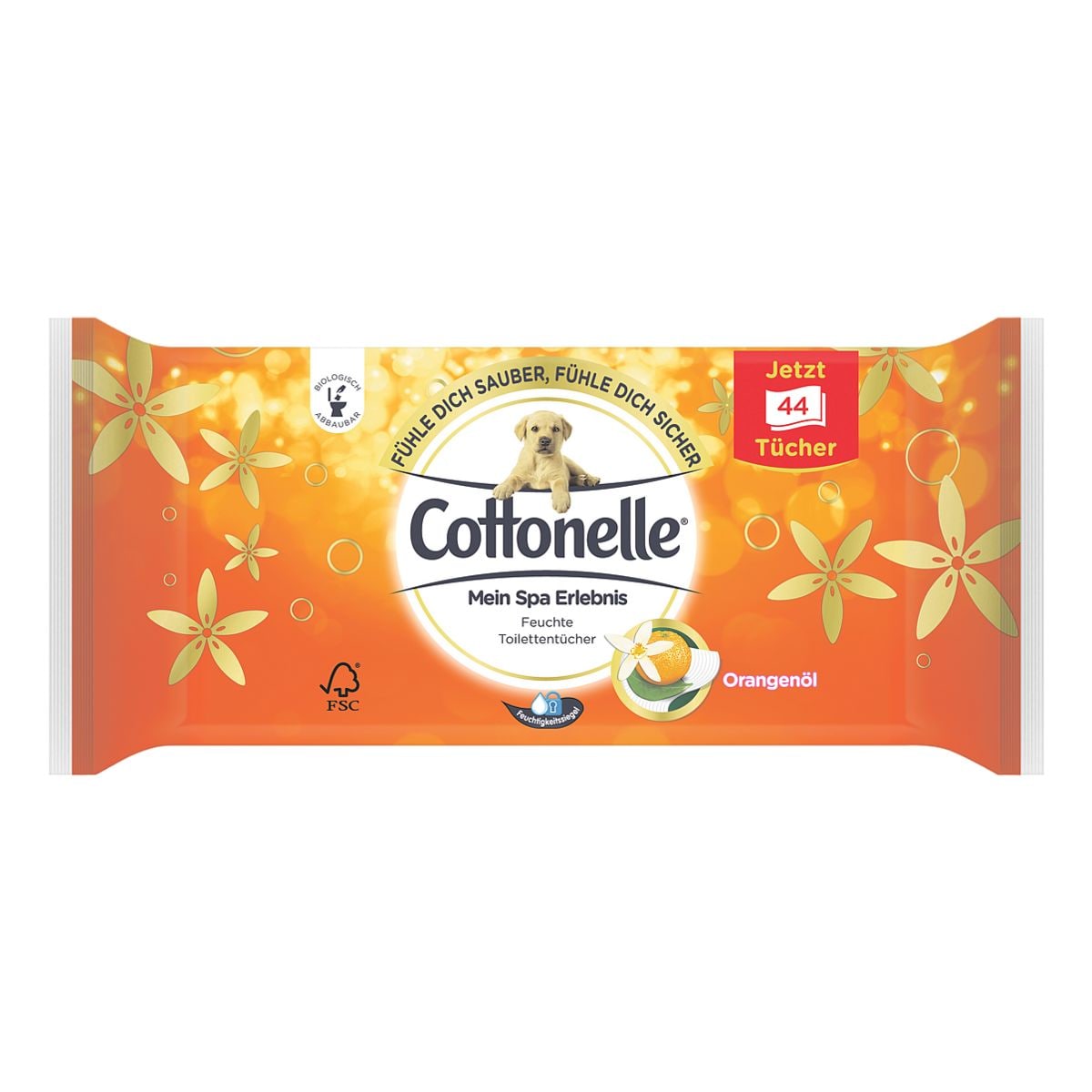 Cottonelle Feuchtes Toilettenpapier Orange 1-lagig, weiß - 1 x 44 Tücher