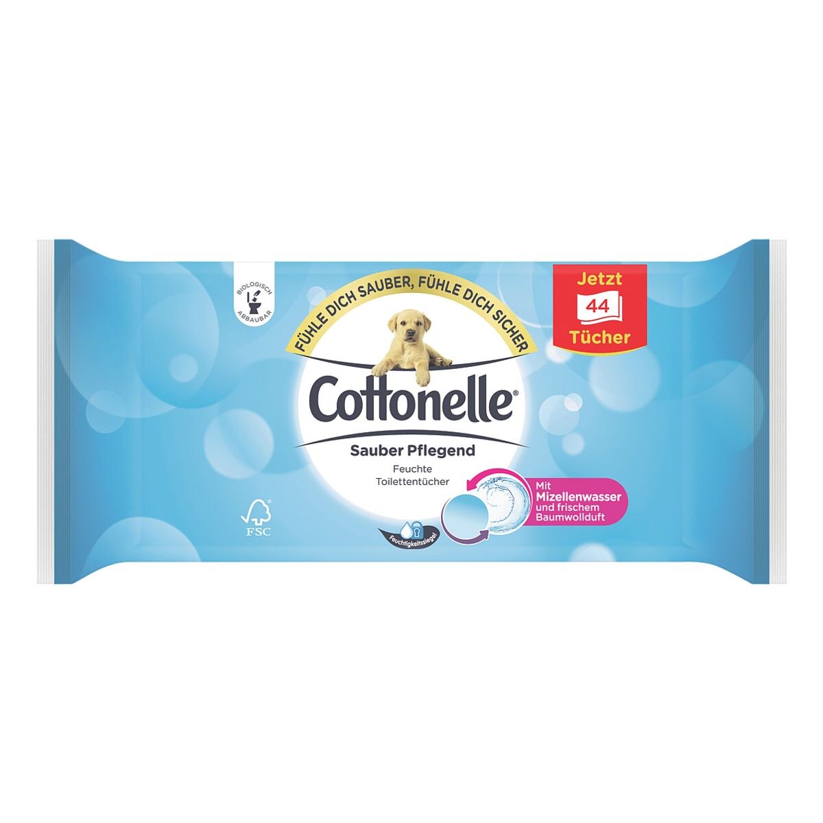 Cottonelle Feuchtes Toilettenpapier 1-lagig, weiß - 1 x 44 Tücher