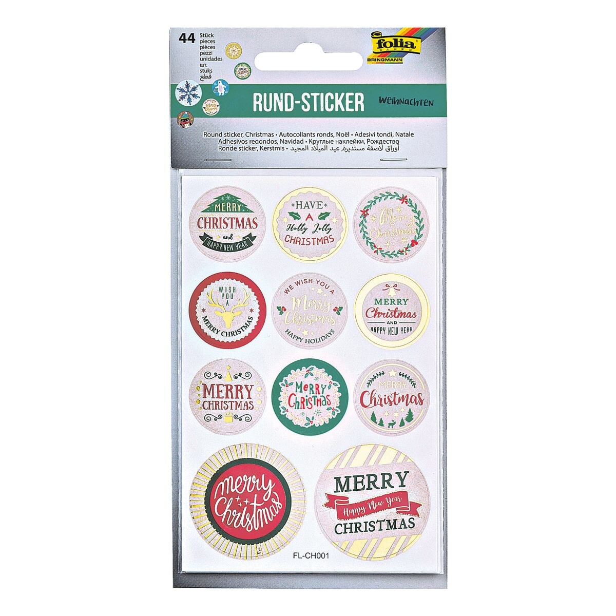 folia Rund-Sticker »Weihnachten«