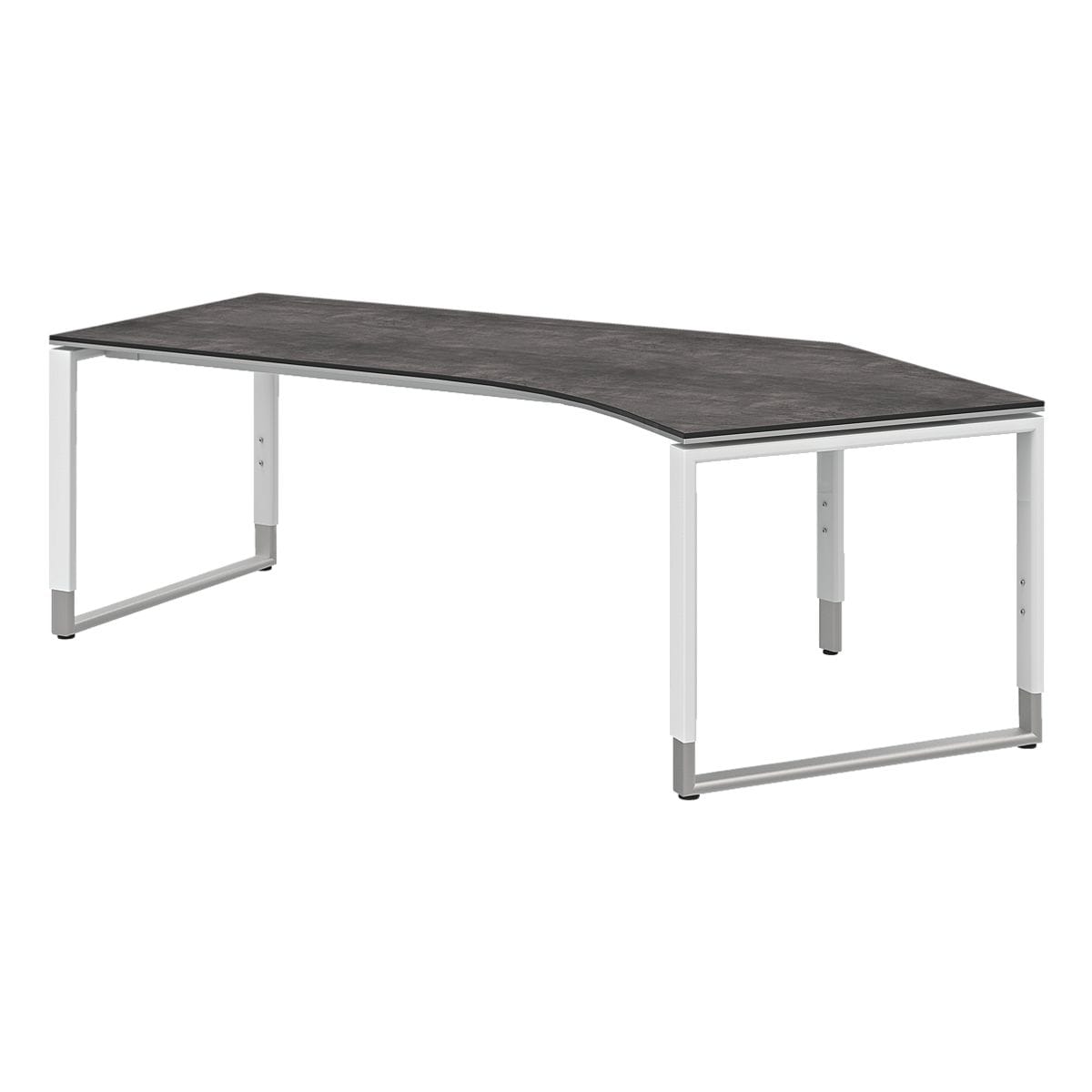 röhr Winkelschreibtisch »Objekt Plus« 217 cm, Bügel-Fuß weiß/alufarben