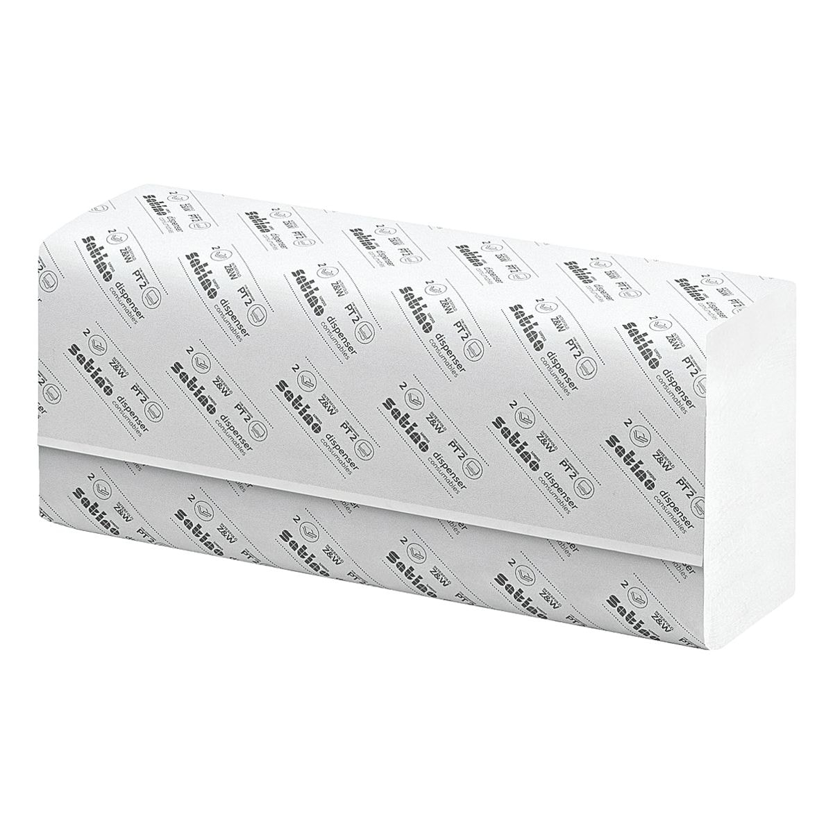Papierhandtücher Satino prestige 2-lagig, hochweiß, 24 cm x 32 cm aus Zellstoff mit I-Falzung - 3000 Blatt gesamt