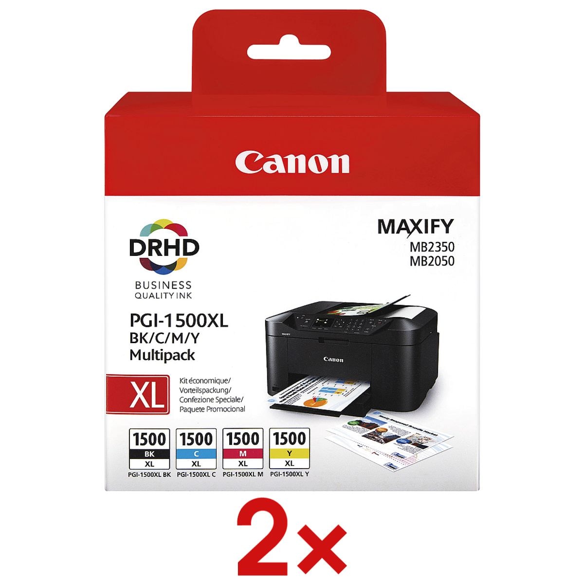 Canon 2x Tintenpatronen-Set PGI-1500XL BK/C/M/Y