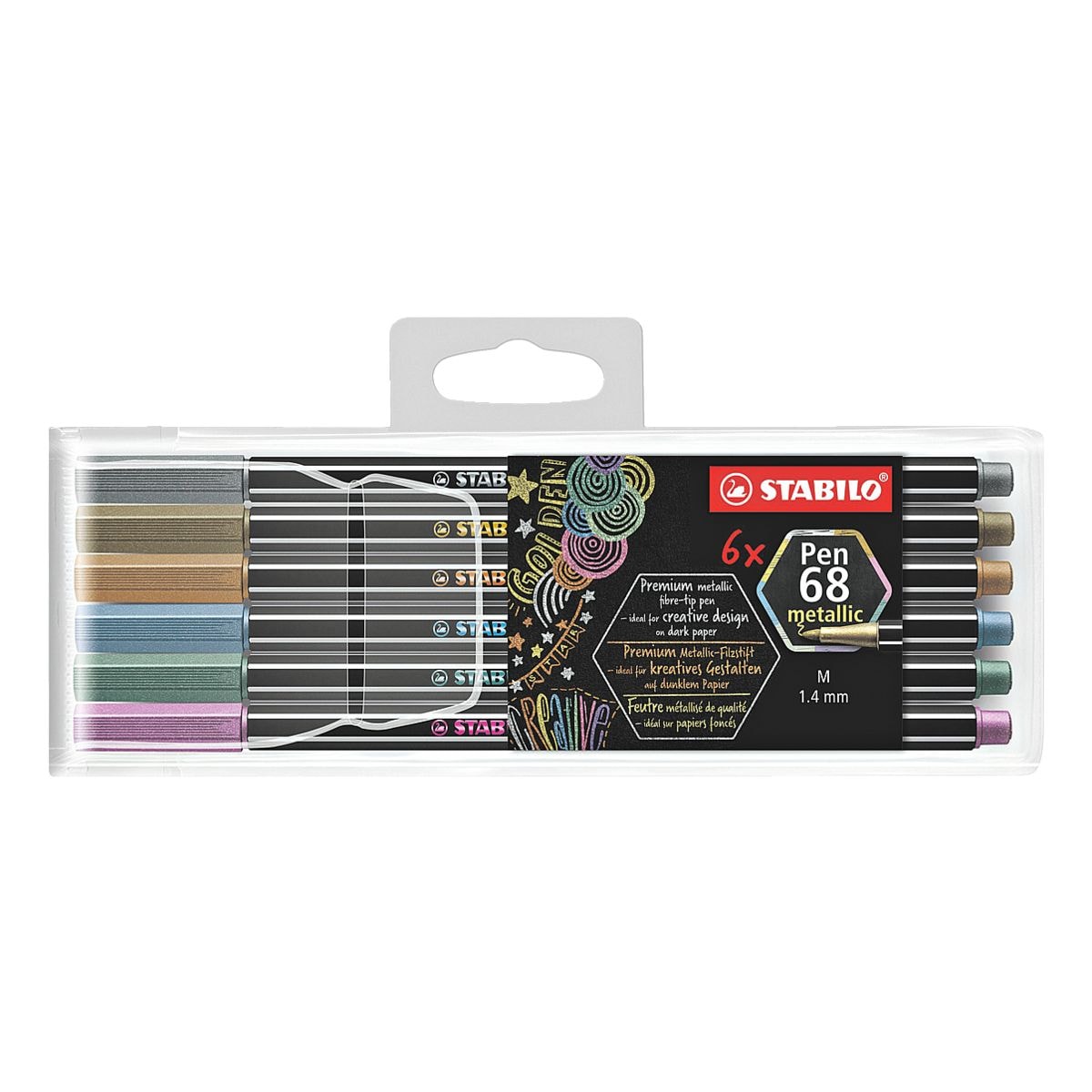 Stabilo 6er-Pack Fasermaler Pen 68 Metallic