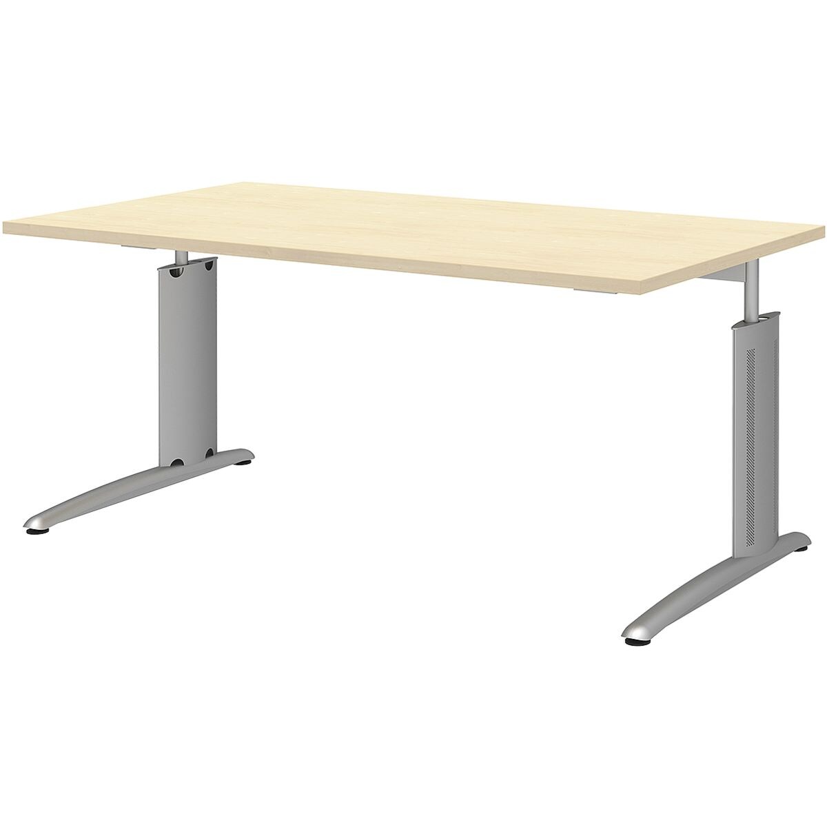 röhr Schreibtisch höhenverstellbar (manuell) »Techno« 180 cm, C-Fuß silbern