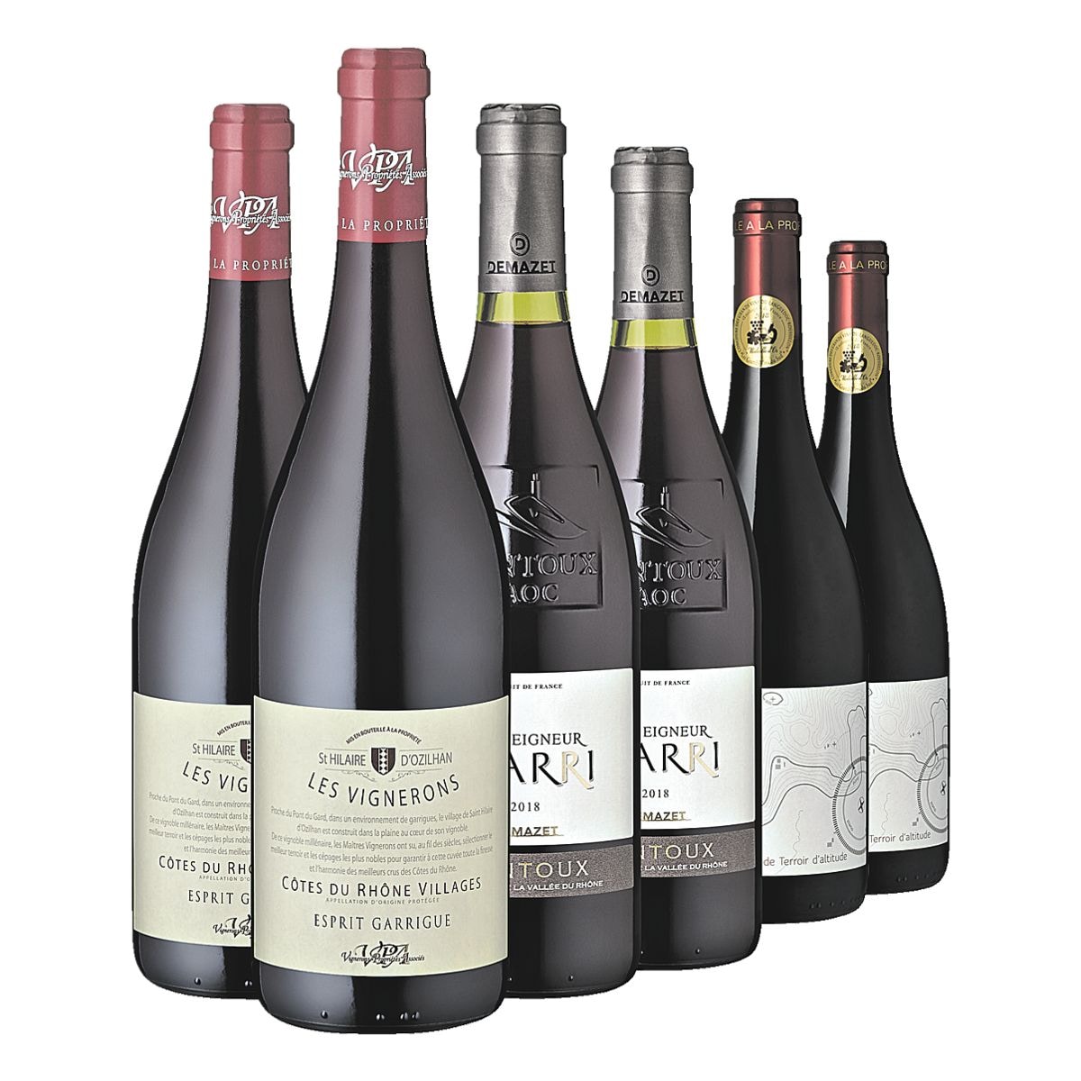 Rindchen's Weinkontor 6tlg. Wein-Set »Frankreichs Rotweinperlen«