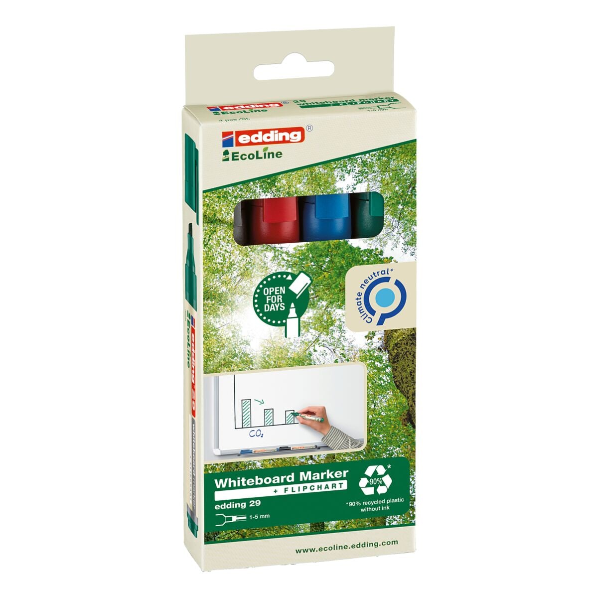 Edding 4er-Pack Whiteboard-Marker »29 EcoLine«