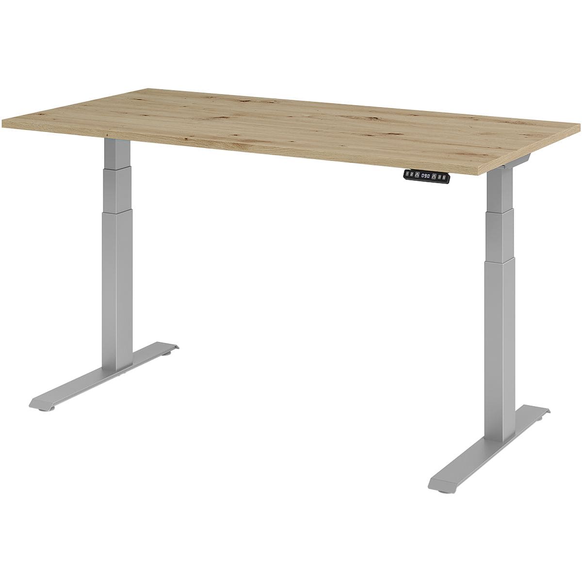 HAMMERBACHER Schreibtisch höhenverstellbar (elektrisch) VXDKB16 »Upper Desk« 160 cm, C-Fuß silberfarben