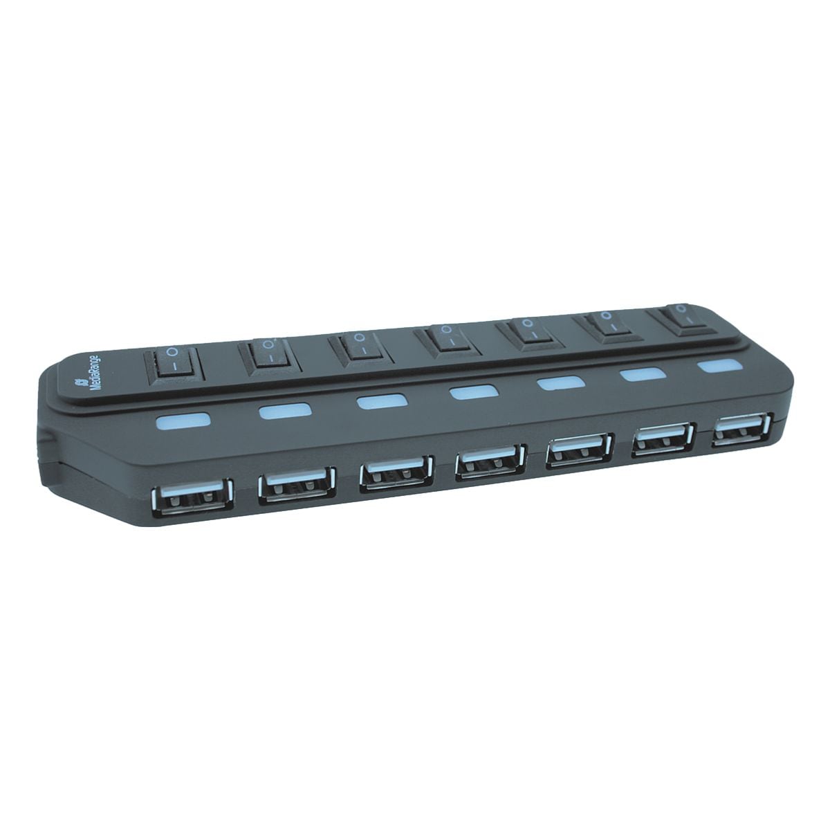 MediaRange USB-2.0 Hub 1:7 MRCS504  mit separaten Schaltern