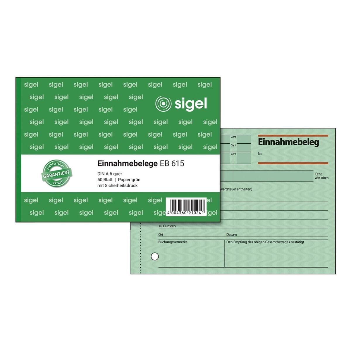Sigel Formularbuch »Einnahmebeleg« EB615