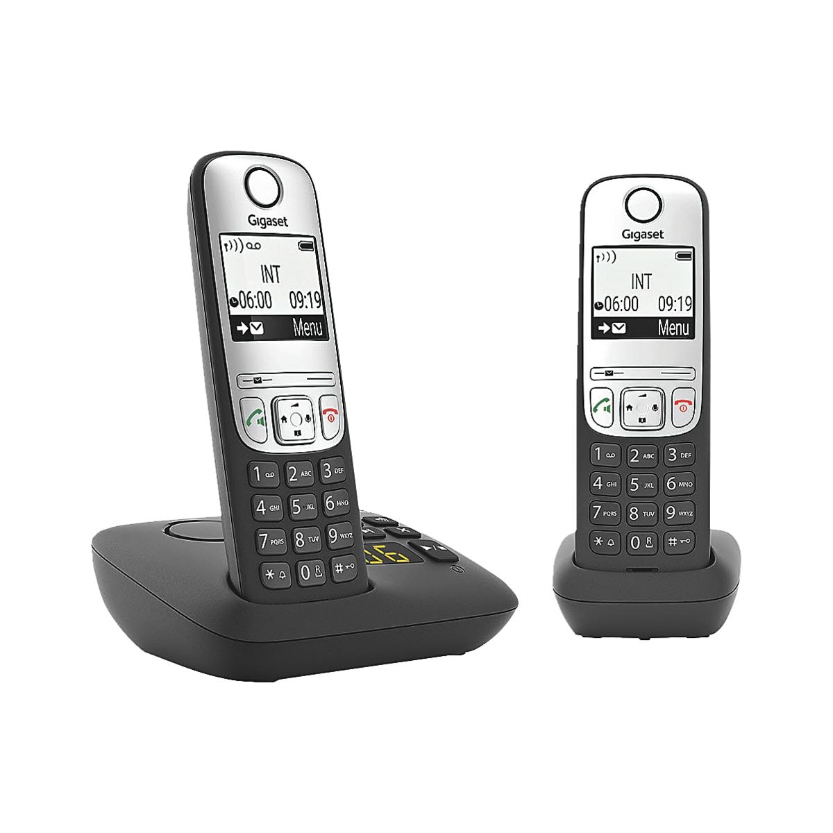 Gigaset Schnurloses Telefon mit Anrufbeantworter A690A Duo schwarz