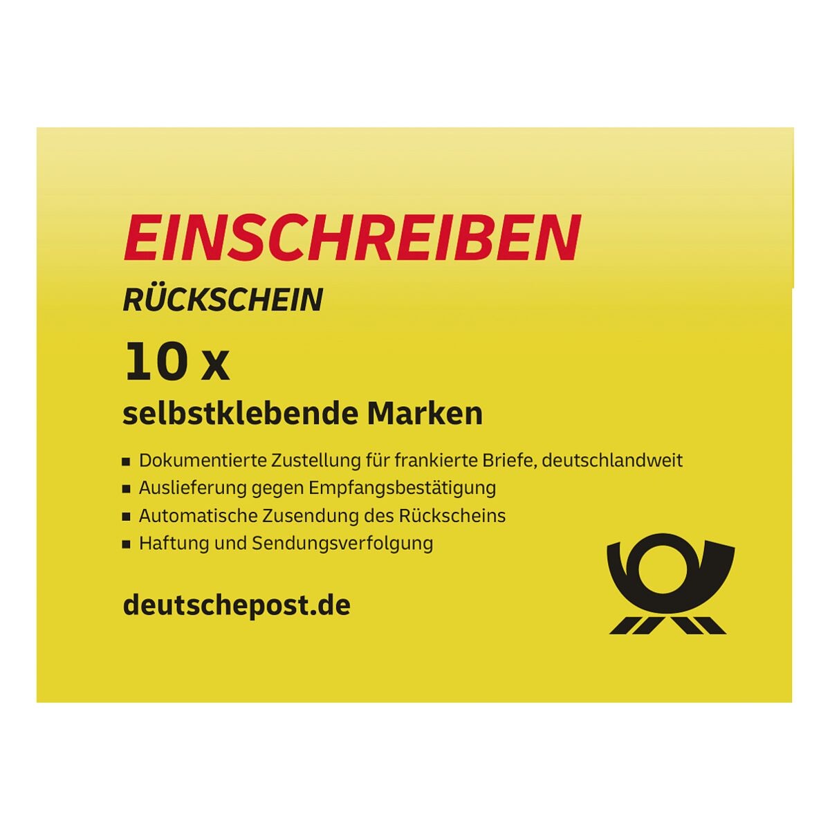 Deutsche Post Einschreiben Rückschein, 10x im Block selbstklebend