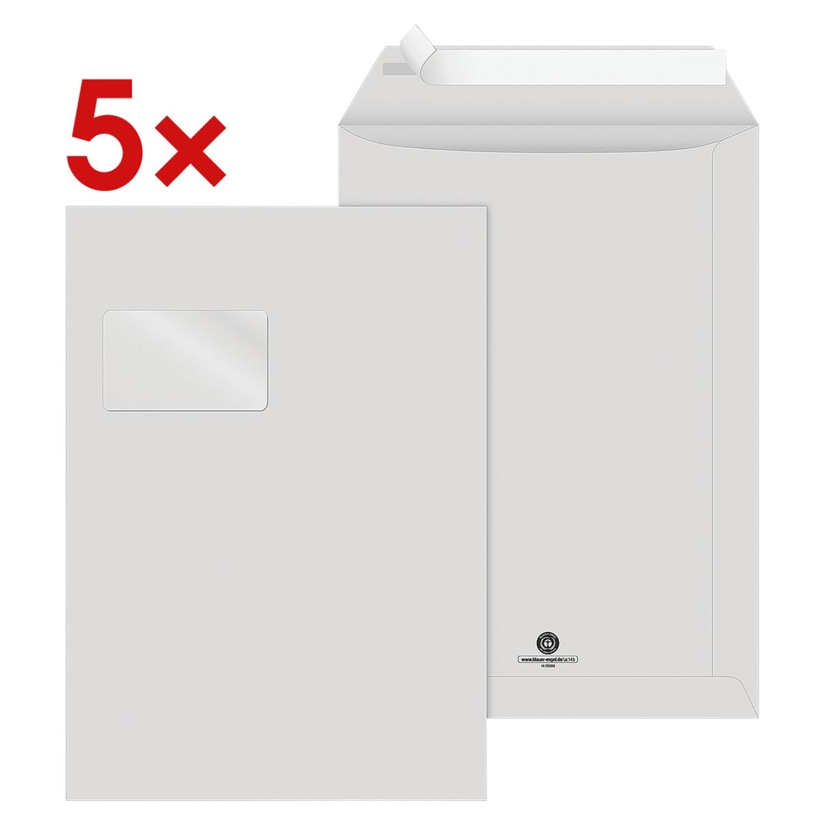 Recycling Briefumschläge Steinmetz NACHHALTIG, C4 100 g/m² mit Fenster - 75 Stück