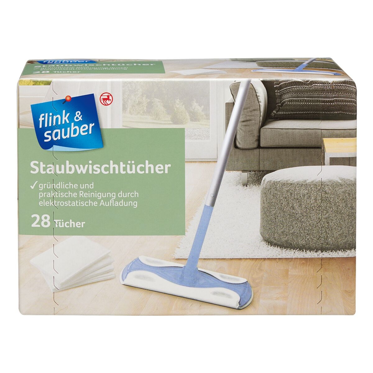 flink & sauber 28er-Pack Staubwischtcher