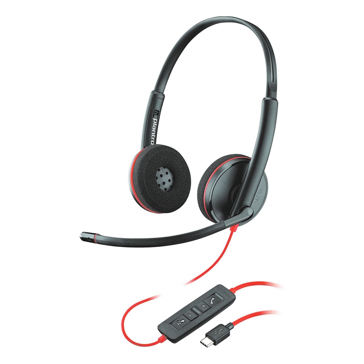 Plantronics Headset »Blackwire C3220« binaural USB-C schwarz / rot