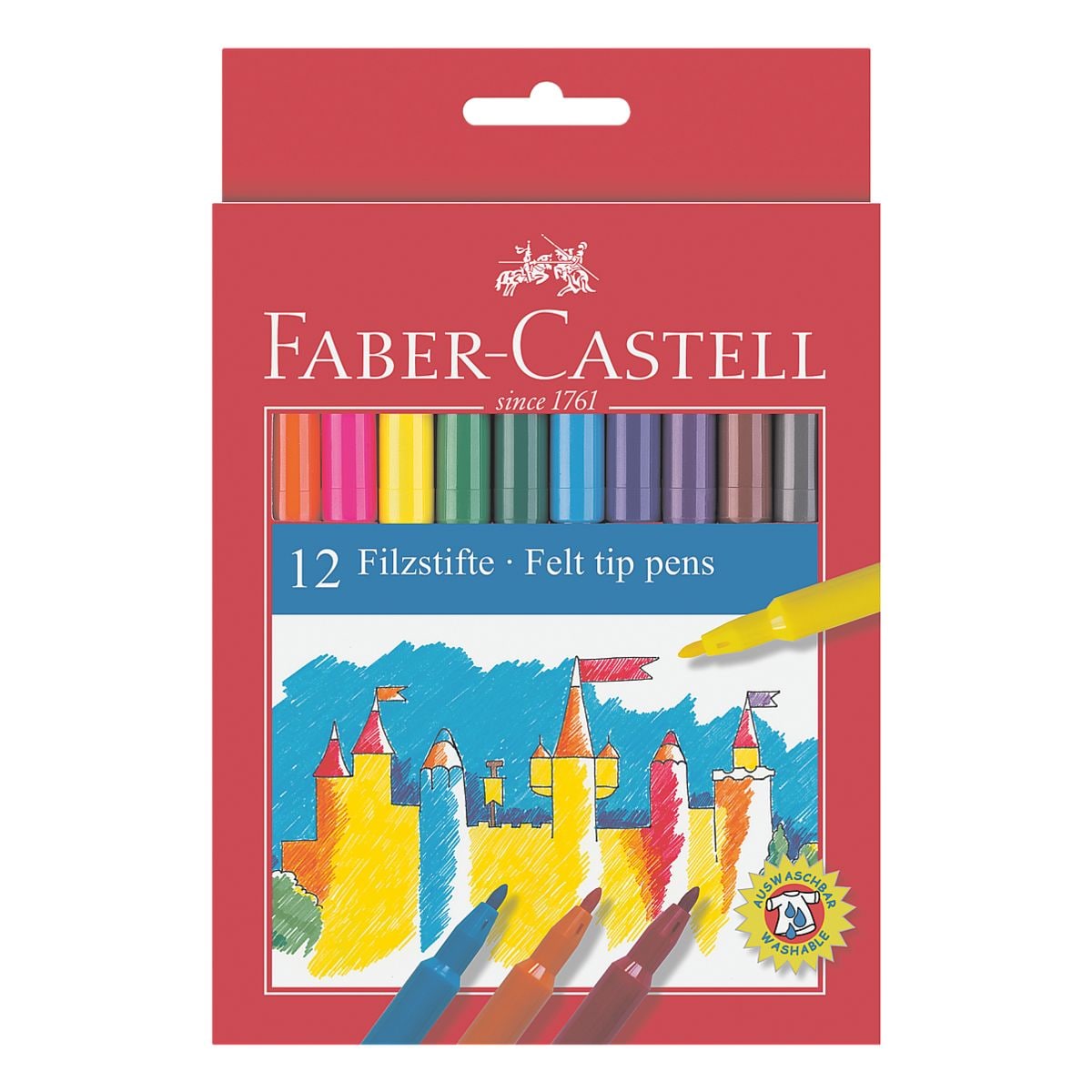 Faber-Castell (Schule) 12er-Pack Filzstifte farbsortiert