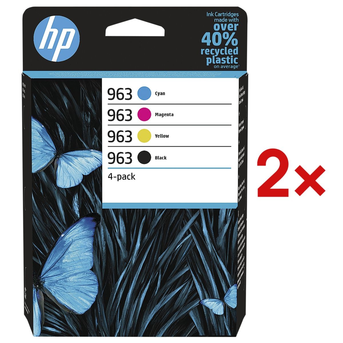 HP 2x Tintenpatronen-Set HP 963 CMYK, 2x schwarz, cyan, magenta, gelb - 6ZC70AE