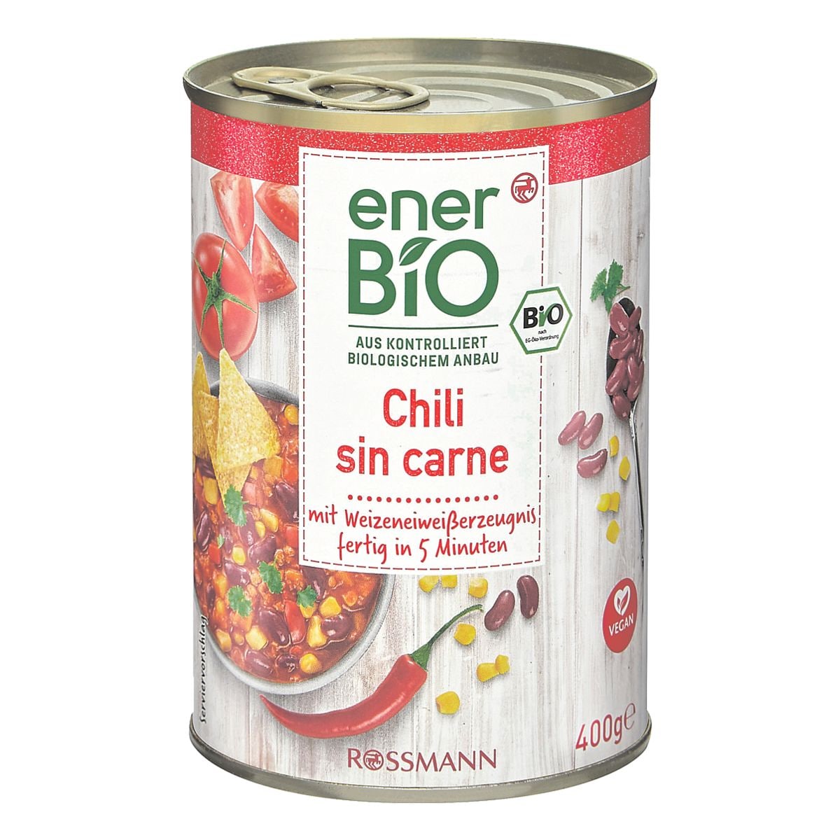 enerBIO Fertiggericht »Bio Chili sin carne« vegan