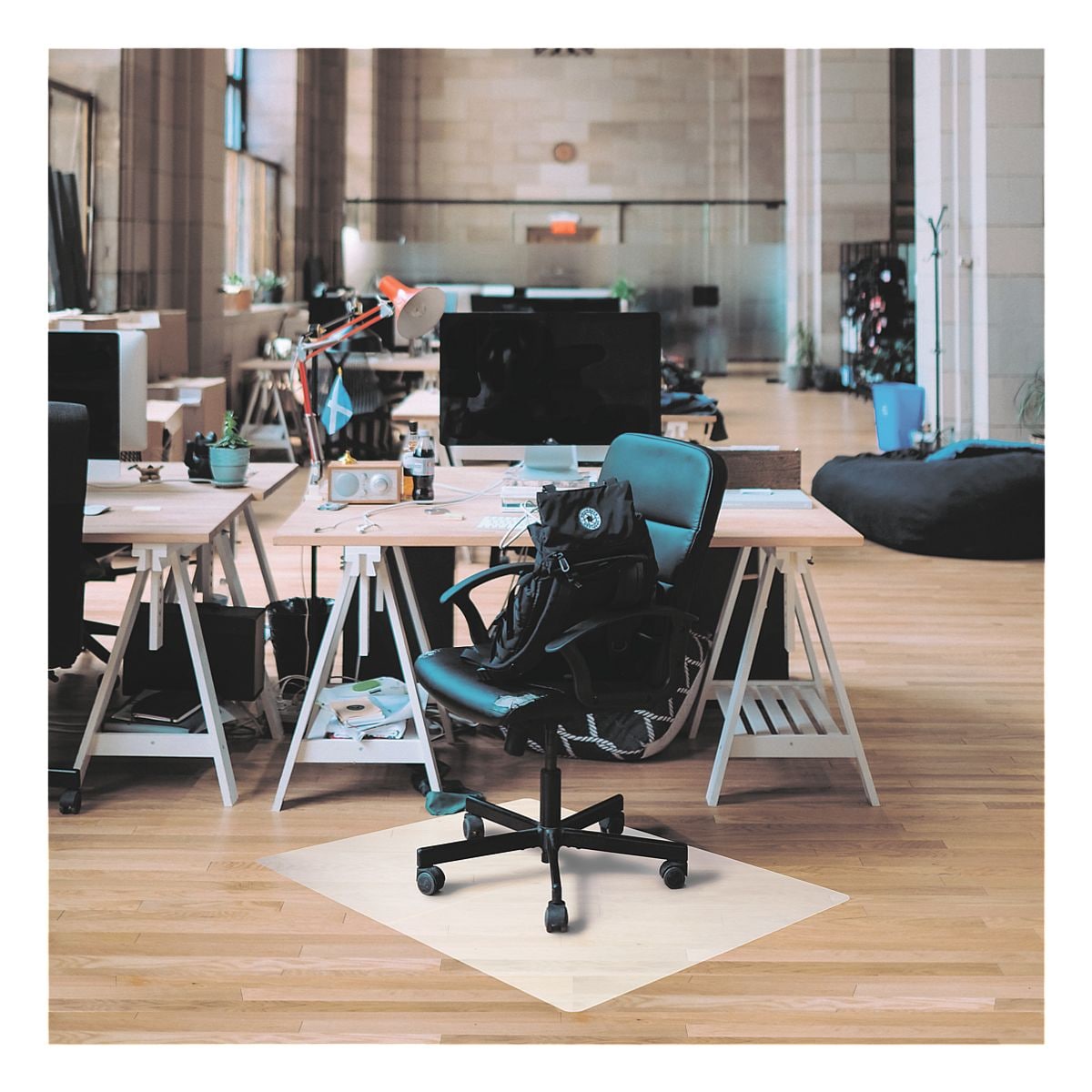 Bodenschutzmatte für Hartböden, Polypropylen, Rechteck 145 x 117 cm, Floortex Revolutionmat