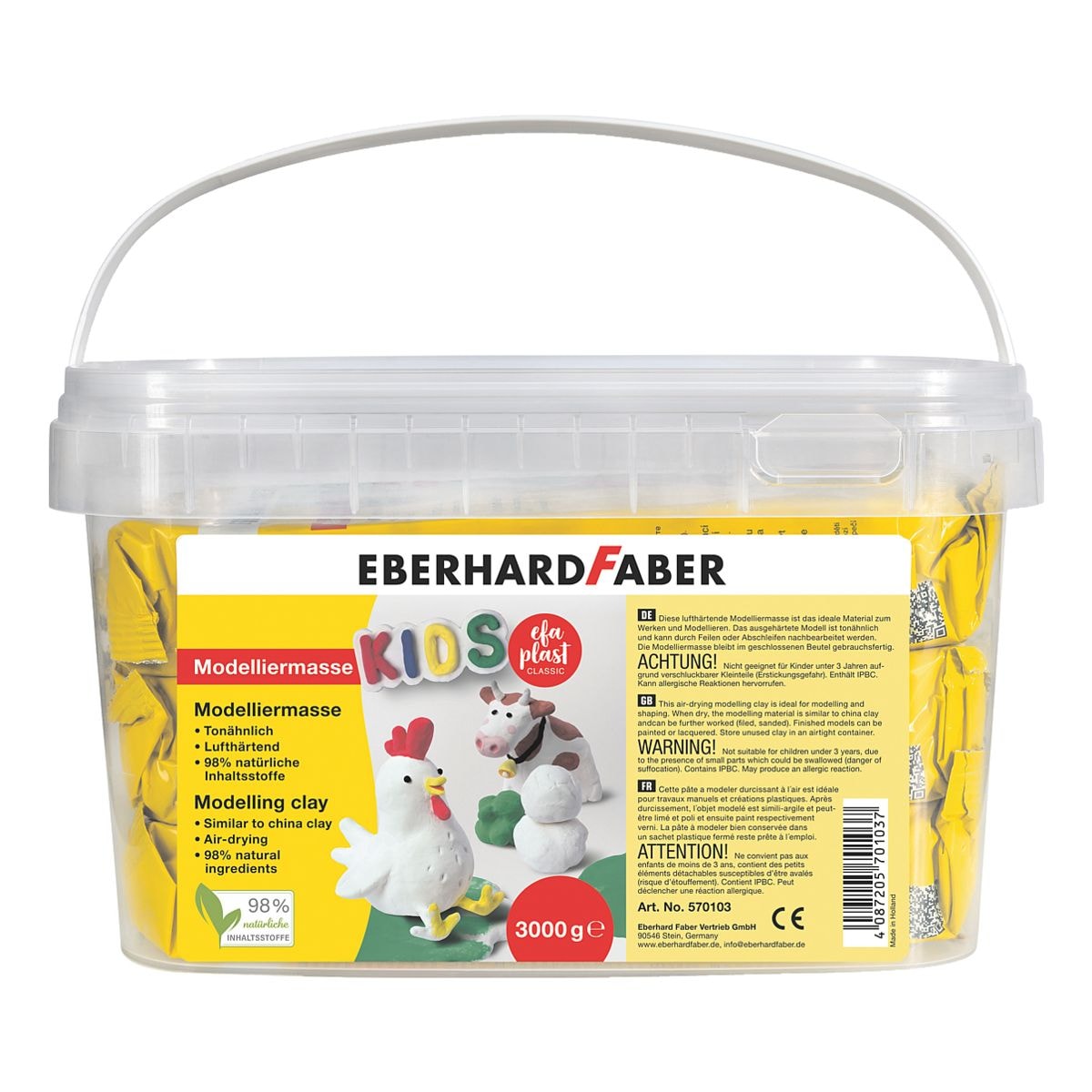 EBERHARD FABER Modelliermasse EFA PLAST Kids - 3 kg wei