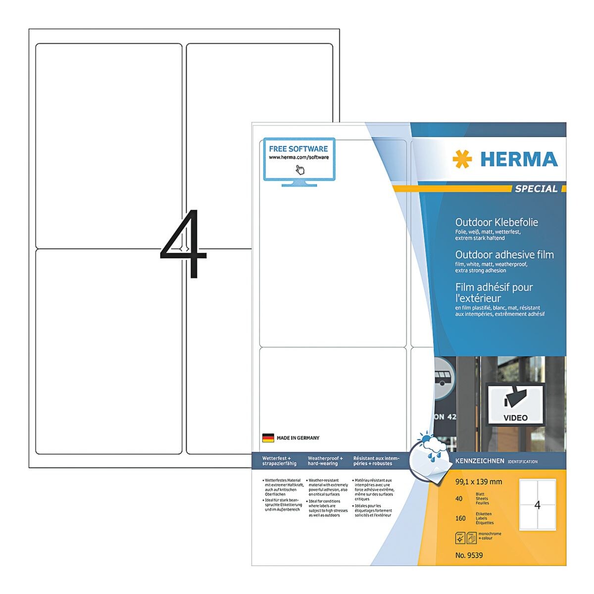 Herma 160er-Pack Outdoor Klebefolie 9539