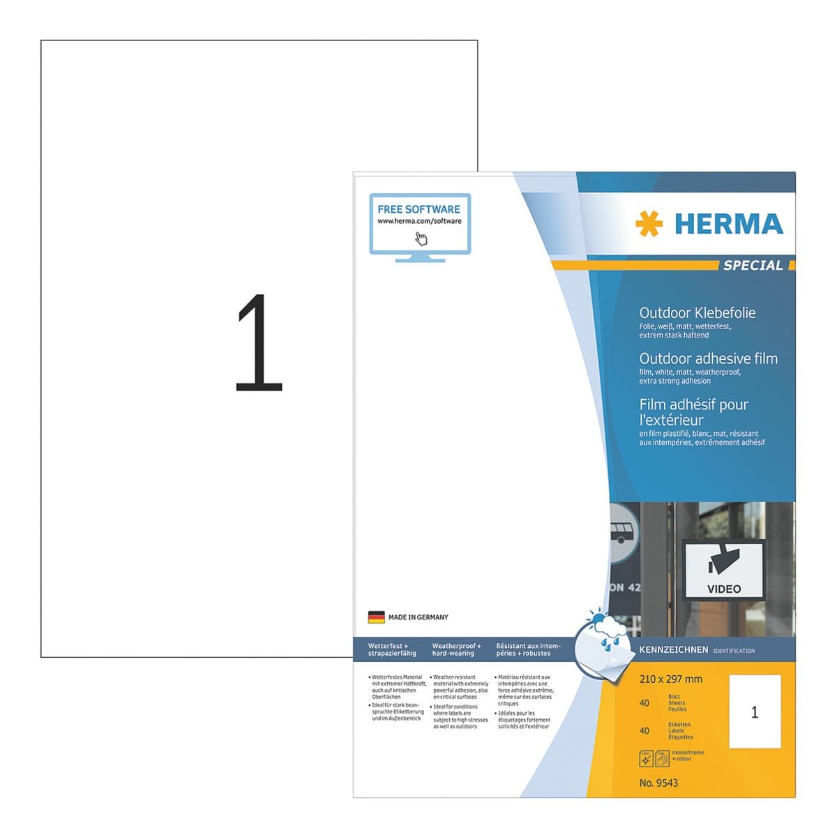 Herma 40er-Pack Outdoor Klebefolie 9543