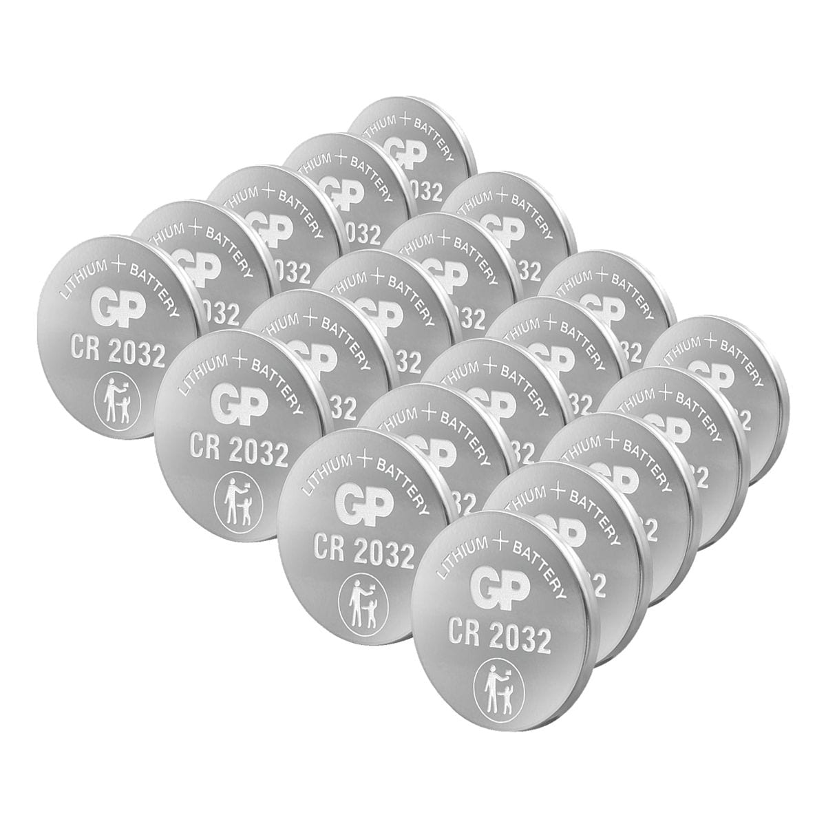 GP Batteries 20er-Pack Lithium Knopfzelle CR2032, 3 V