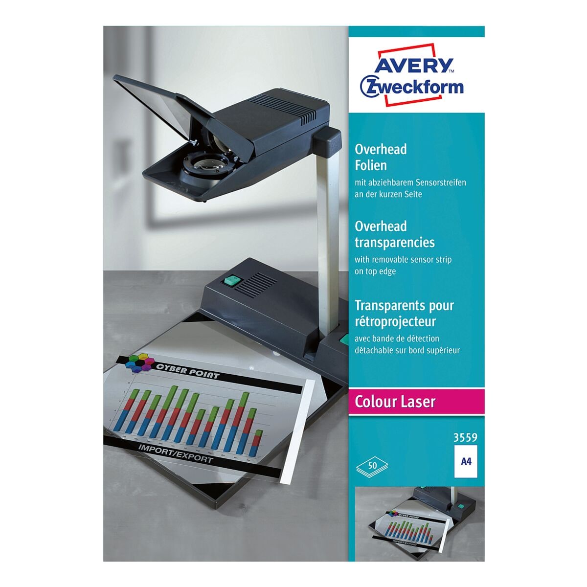 Avery Zweckform Overhead-Color-Laserfolien Sensorstreifen kurz