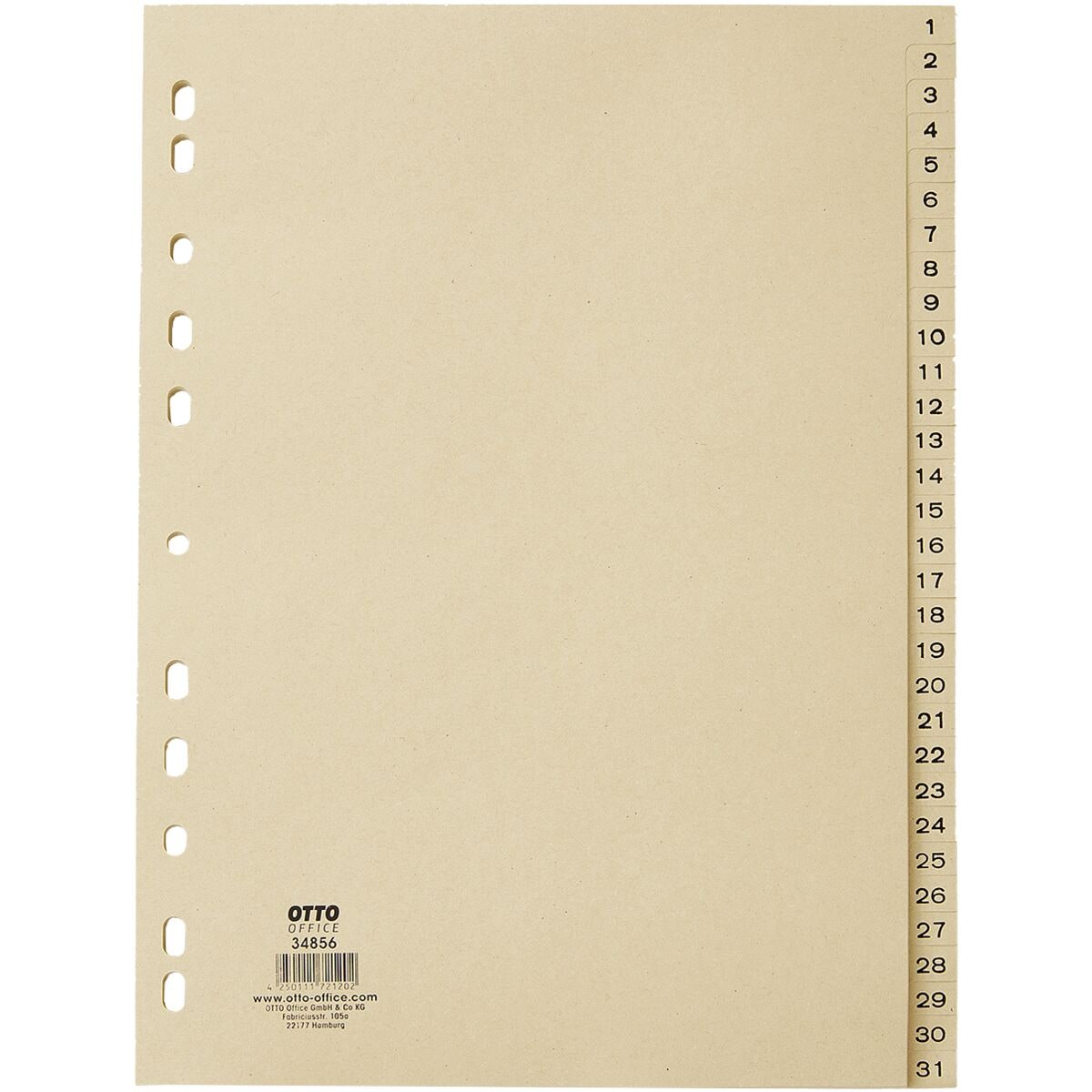 OTTO Office Nature Register, A4, 1-31 31-teilig, chamois, Recycling-Tauenpapier