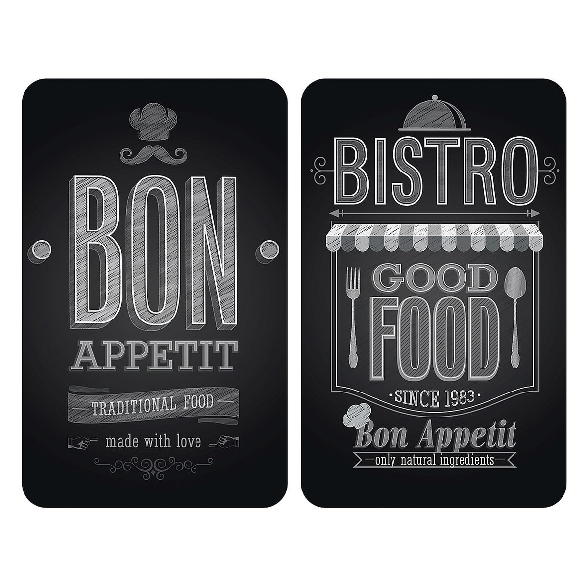 Wenko 2er-Set Herdabdeckplatte Universal »Bon Appetit«