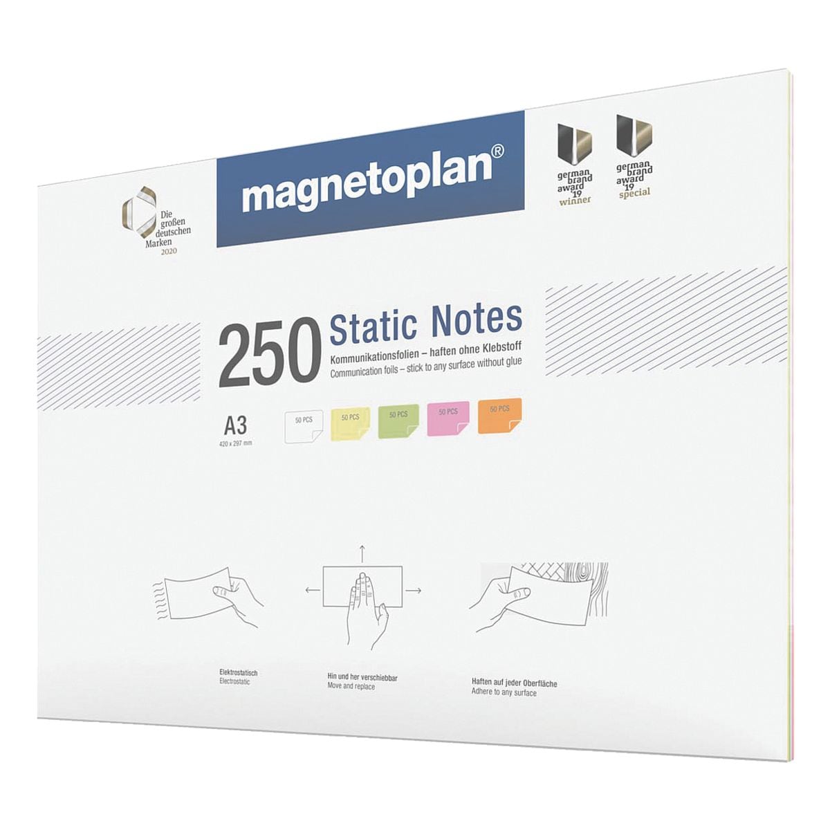 Magnetoplan Moderationskarten Static Notes DIN A3